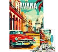 Puzzle de 1000 pièces pour Adultes La Havane Cuba Jeu éducatif et ludique pour Un Anniversaire ou Un séjour à la Maison Passe-Temps (38x26cm)