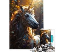 Puzzle de 1000 pièces pour Adultes La Licorne Blanche Activités Amusantes à la Maison Jeu de réflexion pour Passer Le Temps Pendant Les Vacances Convient aux Personnes de 14 Ans et Plus (50x75cm)