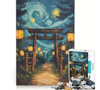 Puzzle de 1000 pièces pour Adultes La Nuit étoilée avec des éléments Japonais Jeux éducatifs Analyse et logique défi Unique 38x26cm
