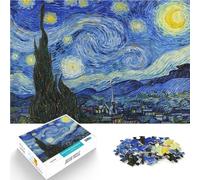Puzzle de 1000 pièces pour Adultes La Nuit étoilée de Van Gogh Jouet éducatif intellectuel décompressant Cadeau Amusant 38x26cm