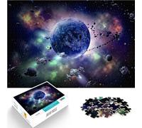 Puzzle de 1000 pièces pour Adultes La Terre dans la Galaxie Spatiale Jouets de Jeu Activités Amusantes à la Maison, Cadeaux d'anniversaire, Cadeaux de Voyage, 52x38cm