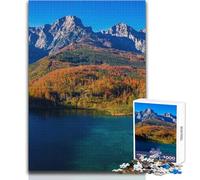 Puzzle de 1000 pièces pour Adultes - Lac Almsee en Automne, Haute-Autriche - Jeu éducatif - Activités familiales - Idée Cadeau pour Un Père Noël Secret - Dimensions : 38x52cm