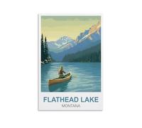 Puzzle de 1000 pièces pour Adultes - Lac Flathead, Montana - Jeu de détente pour Adultes, Jouets pour Enfants et étudiants pour Noël ou Un Anniversaire - 38 x 26 cm