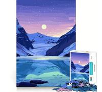Puzzle de 1000 pièces pour Adultes Lac Louise de Nuit Jeu d'articulation Fin et Amusant Défi Intelligent Jeu Calme et divertissant Cadeau d'anniversaire idéal pour Les Loisirs (50x75cm)