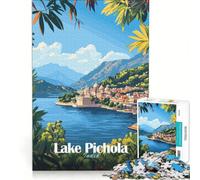 Puzzle de 1000 pièces pour Adultes Lac Pichola Inde Jeux de détente Assemblage de Motifs liste de souhaits avec Le Père Noël 38x26cm