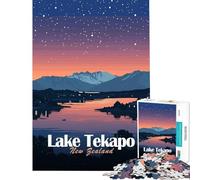 Puzzle de 1000 pièces pour Adultes Lac Tekapo Nouvelle-Zélande la Nuit Jeu Stimulant et Impossible pour Femmes et Hommes (Dimensions 75x50cm)