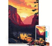 Puzzle de 1000 pièces pour Adultes Lac Yosemite Pixel Art Fine Joint Fun Smart Challenge Fun Quiet Game Time Birthday Hobby Gift (38x52cm)