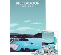 Puzzle de 1000 pièces pour Adultes Lagon Bleu Islande Jeu de Voyage Stimulant Jouet Jeu Impossible défi Difficile Cadeau pour Femmes et Hommes (Taille 38x26cm)