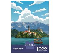 Puzzle De 1000 Pièces Pour Adultes Lake Bled Slovenia Travel Puzzles Pour Adolescents, Passe-temps Idéal Pour Les Vacances À La Maison, Jeu Éducatif Et Stimulant À Compléter En Famille 70x50cm/1000pcs