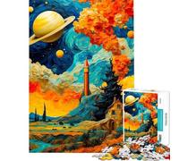 Puzzle de 1000 pièces pour Adultes Lancement de fusée sous Une Nuit étoilée Jeu de réflexion Stimulant décoration intérieure Cadeau Original (Dimensions 38x26cm)