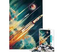 Puzzle de 1000 pièces pour Adultes Lancement de fusée Spatiale Jeux relaxants pour Adultes Activités Amusantes à Faire à la Maison Pendant Les Vacances (Dimensions 38x26cm)