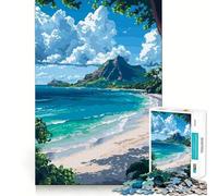 Puzzle de 1000 pièces pour Adultes Lanikai Beach Pixel Art Décoration aux Bords Nets Activité cérébrale Amusante et Facile à Vivre Cadeau d'anniversaire pour l'esprit (50x75cm)