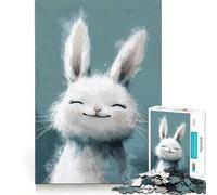 Puzzle de 1000 pièces pour Adultes Lapin Heureux (38x52cm) Un Jeu Amusant et logique Qui stimule Les Sens et Offre des Moments de détente Illustration inspirée d'une scène de Noël