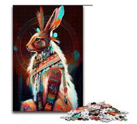 Puzzle de 1000 pièces pour Adultes Lapin Indien coloré Jeu Familial Anti Stress Défi Difficile 75x50cm