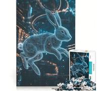 Puzzle de 1000 pièces pour Adultes Lapin numérique dans Un Paysage Urbain Jeux éducatifs Entraînez Votre Cerveau et Vos Mains Collection d'artistes Beaux-Arts 38x26cm