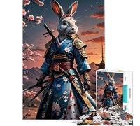 Puzzle de 1000 pièces pour Adultes Lapin Samouraï Geisha Jeu de réflexion captivant et addictif pour cultiver la Patience Cadeau Amusant pour Femmes (Dimensions 38x52cm)