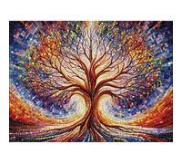 Puzzle de 1000 pièces pour adultes L'arbre de vie difficile coloré de qualité 68,6 x 50,8 cm