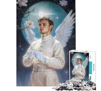 Puzzle de 1000 pièces pour Adultes L'archange Gabriel au Clair de Lune Jeu éducatif Jouet pour Passer Le Temps à la Maison (38x52cm)