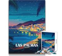 Puzzle de 1000 pièces pour Adultes, Las Palmas, Espagne, Affiche de Voyage, Jeu éducatif Familial, Niveau Difficile, Cadeau d'anniversaire, Dimensions 50x75cm