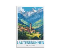 Puzzle de 1000 pièces pour Adultes, Lauterbrunnen, Alpes suisses, Puzzle Stimulant, Puzzle Difficile pour la décoration familiale, 38 x 52 cm