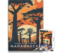 Puzzle de 1000 pièces pour Adultes - L'Avenue des Baobabs (Madagascar) - Jeu Impossible - Cadeau d'anniversaire idéal - Dimensions : 50x75cm