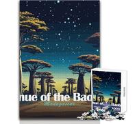 Puzzle de 1000 pièces pour Adultes - L'Avenue des Baobabs,Madagascar - Jeu intellectuel pour Toute la Famille - Cadeau d'anniversaire - Dimensions : 50x75cm