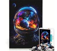 Puzzle de 1000 pièces pour Adultes Le Casque d'astronaute Jouet Anti-Stress décoration Parfaite avec Poster et fiche d'informations Assortis 38x52cm