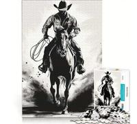 Puzzle de 1000 pièces pour Adultes Le Cavalier Solitaire Jeu de réflexion Niveau Difficile pour renforcer Les Liens Amoureux 50x75cm