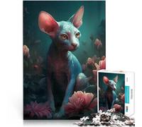 Puzzle de 1000 pièces pour Adultes Le Chat Mythique Cornish Rex Jeux Jouets Cadeaux avec Affiche et Feuille de Questions correspondantes 26x38cm