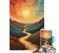 Puzzle de 1000 pièces pour Adultes Le Chemin sinueux vers Le Soleil Jeu d'analyse et de logique pour Adultes Difficile et Stimulant (50x75cm)