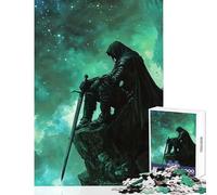 Puzzle de 1000 pièces pour Adultes Le Chevalier Solitaire sous Les étoiles Jeu Anti-Stress Idée Cadeau d'anniversaire Jeu éducatif Interaction Parent-Enfant Dimensions 38x26cm