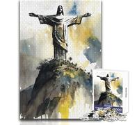 Puzzle de 1000 pièces pour Adultes - Le Christ Rédempteur - Un Jeu de précision pour des Moments de détente et de Bien-être - Dimensions:38x52cm