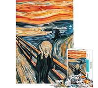 Puzzle de 1000 pièces pour Adultes Le Cri d'Edvard Munch Jeu de Puzzle Manuel Course de Vitesse idéal comme Cadeau pour Toute la Famille (Taille 38x26cm)