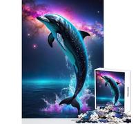 Puzzle de 1000 pièces pour Adultes Le Dauphin Magique de l'espace Jeu éducatif Cadeau d'anniversaire Niveau de difficulté élevé Dimensions 38x52cm