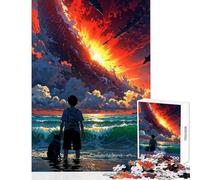 Puzzle de 1000 pièces pour Adultes « Le Dernier Coucher de Soleil » Jeu de Construction Idée Cadeau et Jeu Relaxant pour renforcer l'amour au Sein du Couple Dimensions 38x26cm