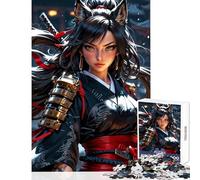 Puzzle de 1000 pièces pour Adultes Le Gardien de la Lame Renard Samouraï Féroce Décoration intérieure Jouet Amusant et Stimulant Jeu éducatif Dimensions 38x26cm