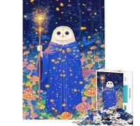 Puzzle de 1000 pièces pour Adultes Le Hibou Magicien dans la forêt de Champignons Jeu de Puzzle Anti-Stress de 1000 pièces Défi Stimulant Jeu Unique (38x52cm)