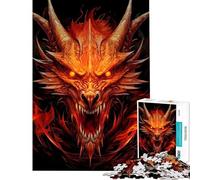 Puzzle de 1000 pièces pour Adultes Le légendaire Roi Dragon de Feu Jeu Familial Course de Vitesse Interaction Parent-Enfant (Dimensions 38x26cm)
