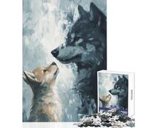 Puzzle de 1000 pièces pour Adultes Le Lien des Loups Décoration intérieure Jeu de Construction Chaque pièce est Unique Dimensions 38x52cm