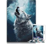 Puzzle de 1000 pièces pour Adultes Le Loup Hurle - Jeu d'adresse éducatif et interactif - Idée Cadeau Originale et significative - Dimensions 38x52cm