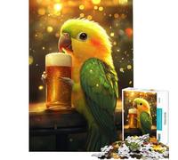 Puzzle de 1000 pièces pour Adultes Le Moment bière du Perroquet Jeu de réflexion Stimulant pour Adultes idéal pour améliorer la mémoire et favoriser Les échanges Parents-Enfants (Dimensions 50x75cm)