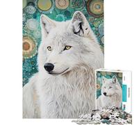 Puzzle de 1000 pièces pour Adultes Le Murmure du Loup Blanc Jeu de réflexion Cadeau d'anniversaire décoration Murale (Dimensions 38x26cm)