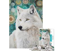 Puzzle de 1000 pièces pour Adultes Le Murmure du Loup Blanc Jeu Familial éducatif et Stimulant pour Un Père Noël Secret améliore la mémoire (Taille 75x50cm)