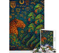 Puzzle de 1000 pièces pour Adultes Le Procès du Léopard Peinture Abstraite Jeu éducatif Cadeau d'anniversaire idéal pour Les Couples (38x52cm)