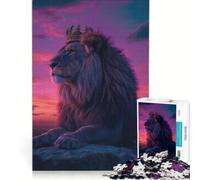 Puzzle de 1000 pièces pour Adultes Le Roi Lion Coucher de Soleil esthétique Jeux éducatifs Entraînez Votre Cerveau et Vos Mains Collection d'artistes Beaux-Arts 50x75cm