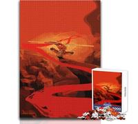 Puzzle de 1000 pièces pour Adultes - Le Roi Singe sur Le Sentier de la Montagne de feu - Jeu éducatif Familial - Défi Difficile - Idée Cadeau - Dimensions:50x75cm