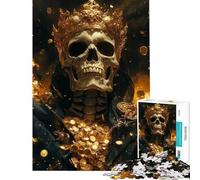 Puzzle de 1000 pièces pour Adultes Le Roi Squelette d'or Jeu de détente d'analyse et de logique Difficile et Stimulant (38x52cm)