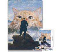 Puzzle de 1000 pièces pour Adultes Le Voyageur au-Dessus d'une mer de Chats - Jeu de réflexion Familial - Anti-Stress pour Un Anniversaire - Dimensions:38x52cm