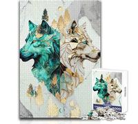 Puzzle de 1000 pièces pour Adultes-Légendes des Loups Kintsugi-Cadeau d'anniversaire-Jouet à Monter soi-même-À partir de 14 Ans (Dimensions 38x52cm)