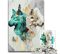 Puzzle de 1000 pièces pour Adultes - Légendes des Loups Kintsugi - Jeu éducatif - Découpe de précision - Idée Cadeau - 50x75cm (1000 pièces)